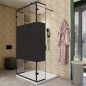 Walk In Dusche  - Amora-10 - Duschwand - Schwarz - Loft 3