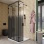 Walk In Dusche  - Amora-10 - Duschwand - Schwarz - Loft 6