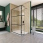 Walk In Dusche  - Amora-03 - Duschwand - Schwarz - Loft 1