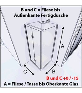 Eck-Duschkabine Cali 06 - Falttür - Chrom - Klarglas