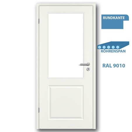 Türblatt STILE L2 Weisslack RAL 9010 - Rundkante