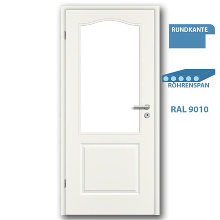 Türblatt STILE KL2 Weisslack RAL 9010 - Rundkante