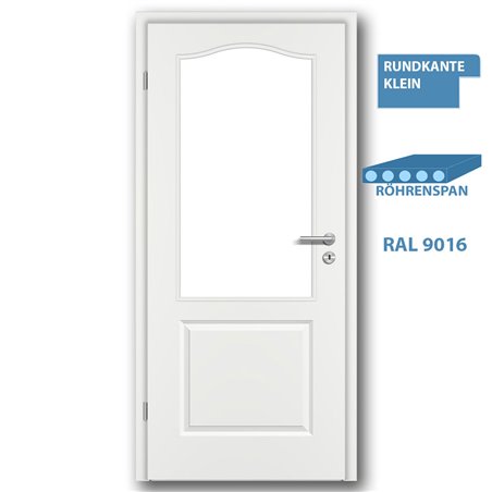 Türblatt STILE KL2 Weisslack RAL 9016 - kleine Rundkante