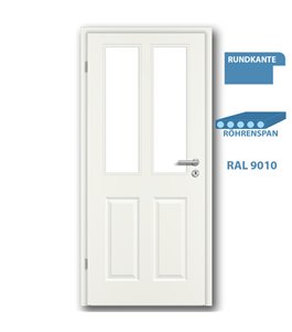 Türblatt STILE KL4/2 Weisslack RAL 9010 - Rundkante