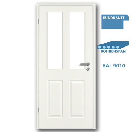 Türblatt STILE KL4/2 Weisslack RAL 9010 - Rundkante