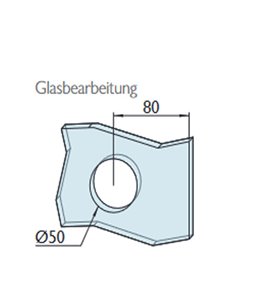 Schiebetürschloss Edelstahlfarbig für Griffmuschelbohrung