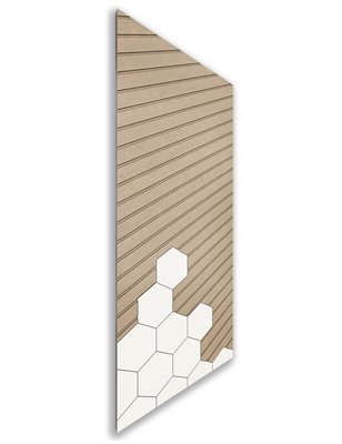 Holzschiebetür Nur Türblatt - Eiche und Weiss  Model 1016