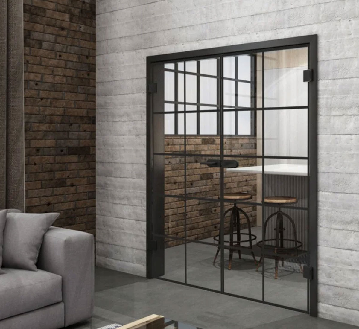 Loft Design Glastür