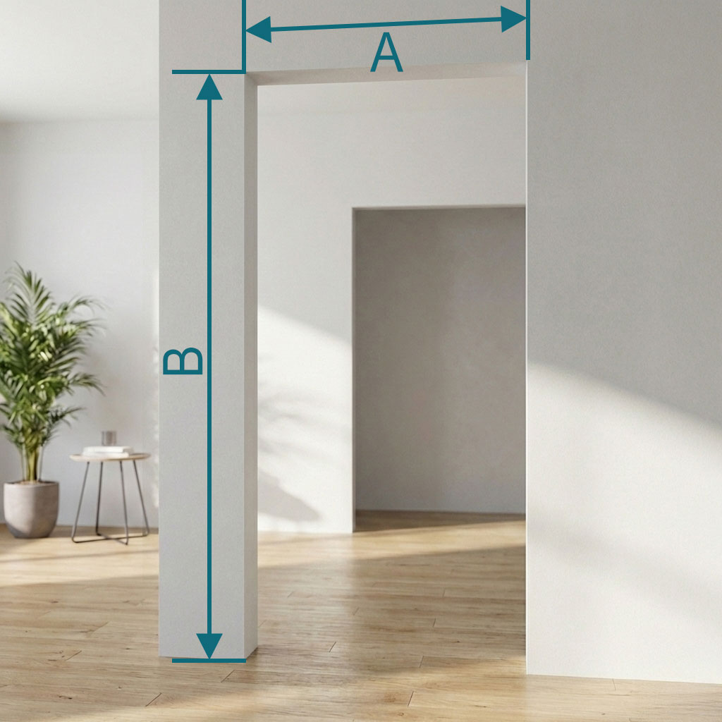 Anleitung: Glas-Pendeltür richtig messen für zargenlose Montage in der Mauerleibung