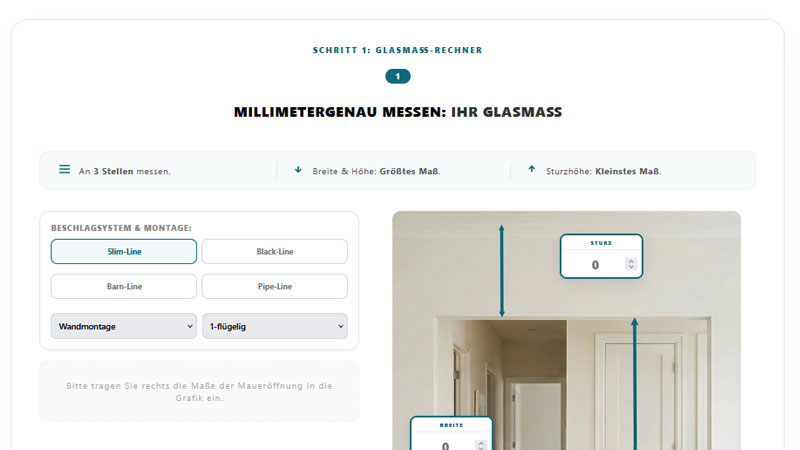Messanleitung Schiebetüren