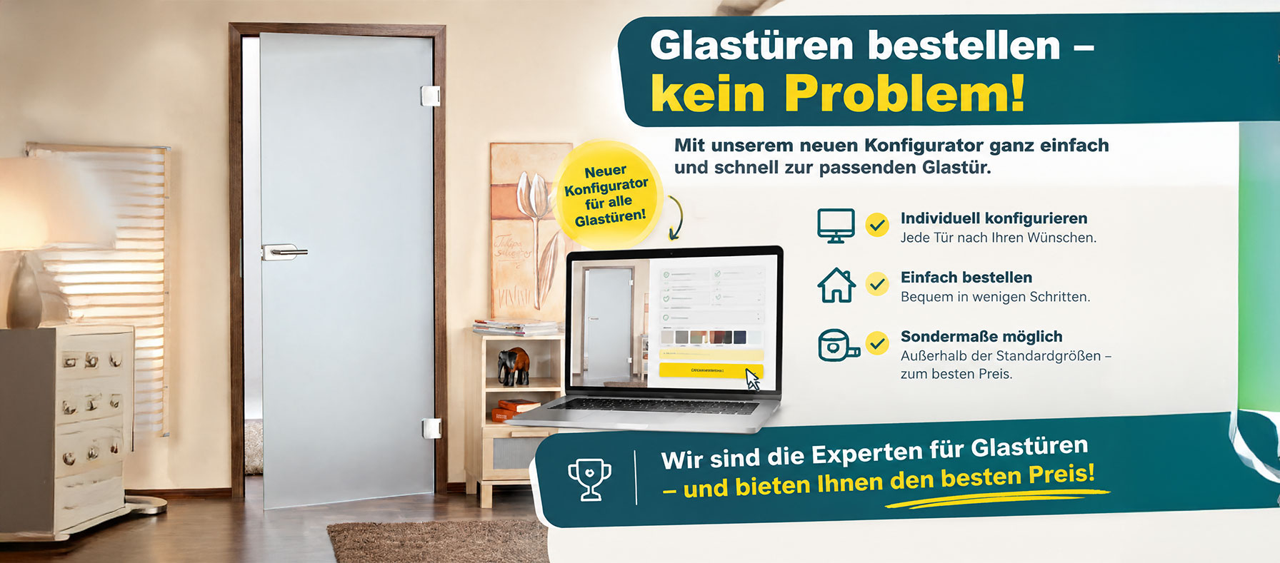 Glastüren kein problem! Glastüren kein problem!
