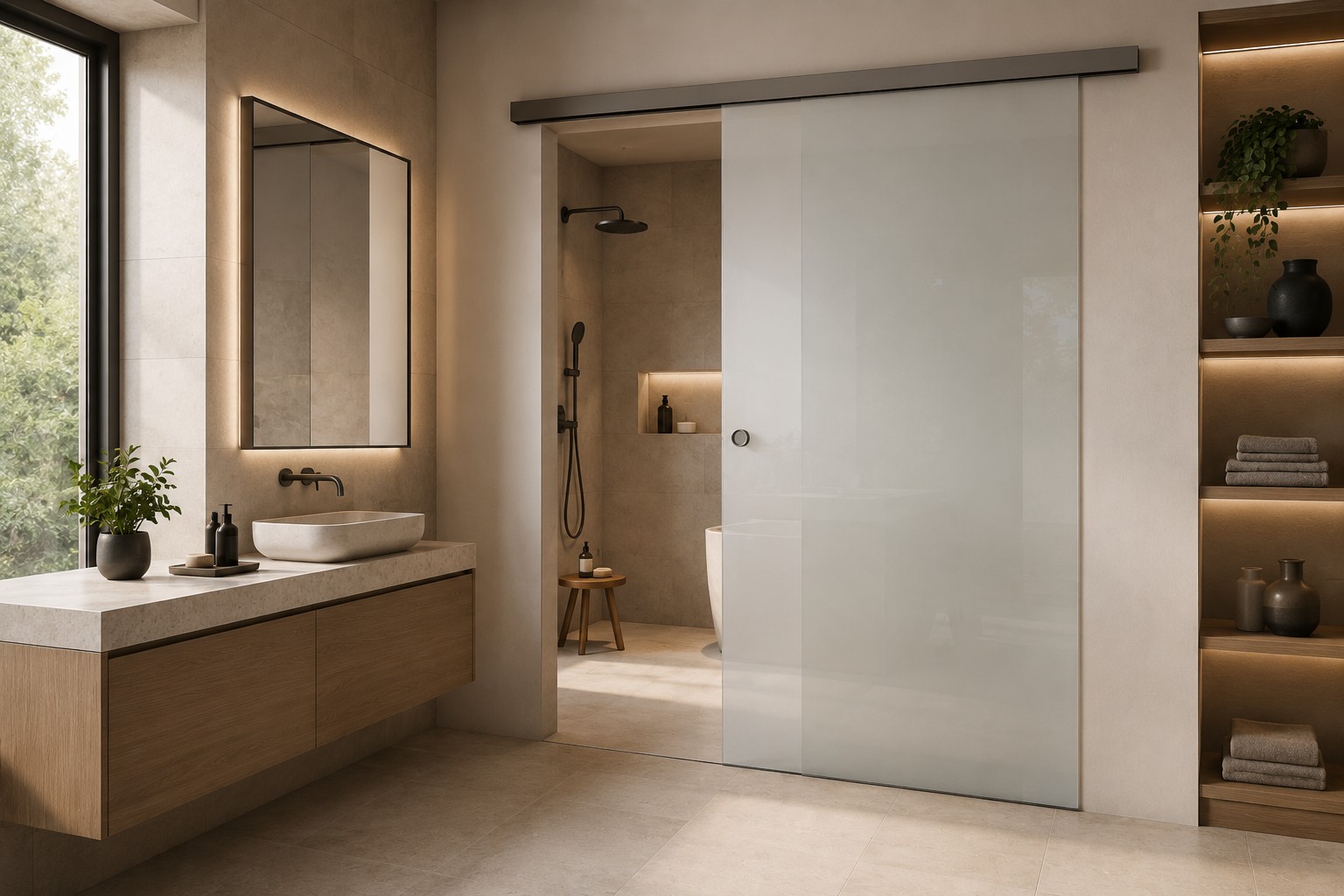 Schiebetür für Badezimmer und moderne Wohnräume